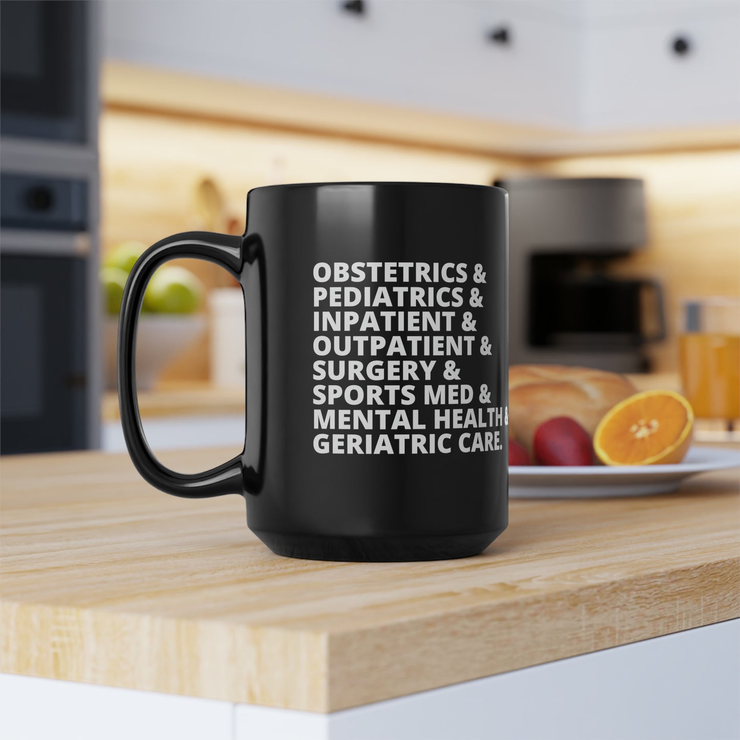 Family Docs Do It All Black Mug, 15oz