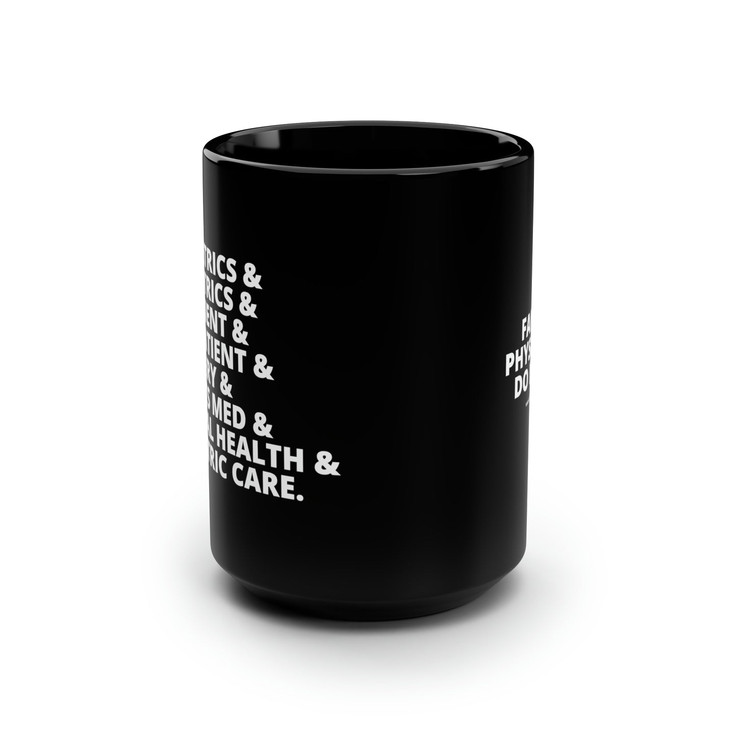 Family Docs Do It All Black Mug, 15oz