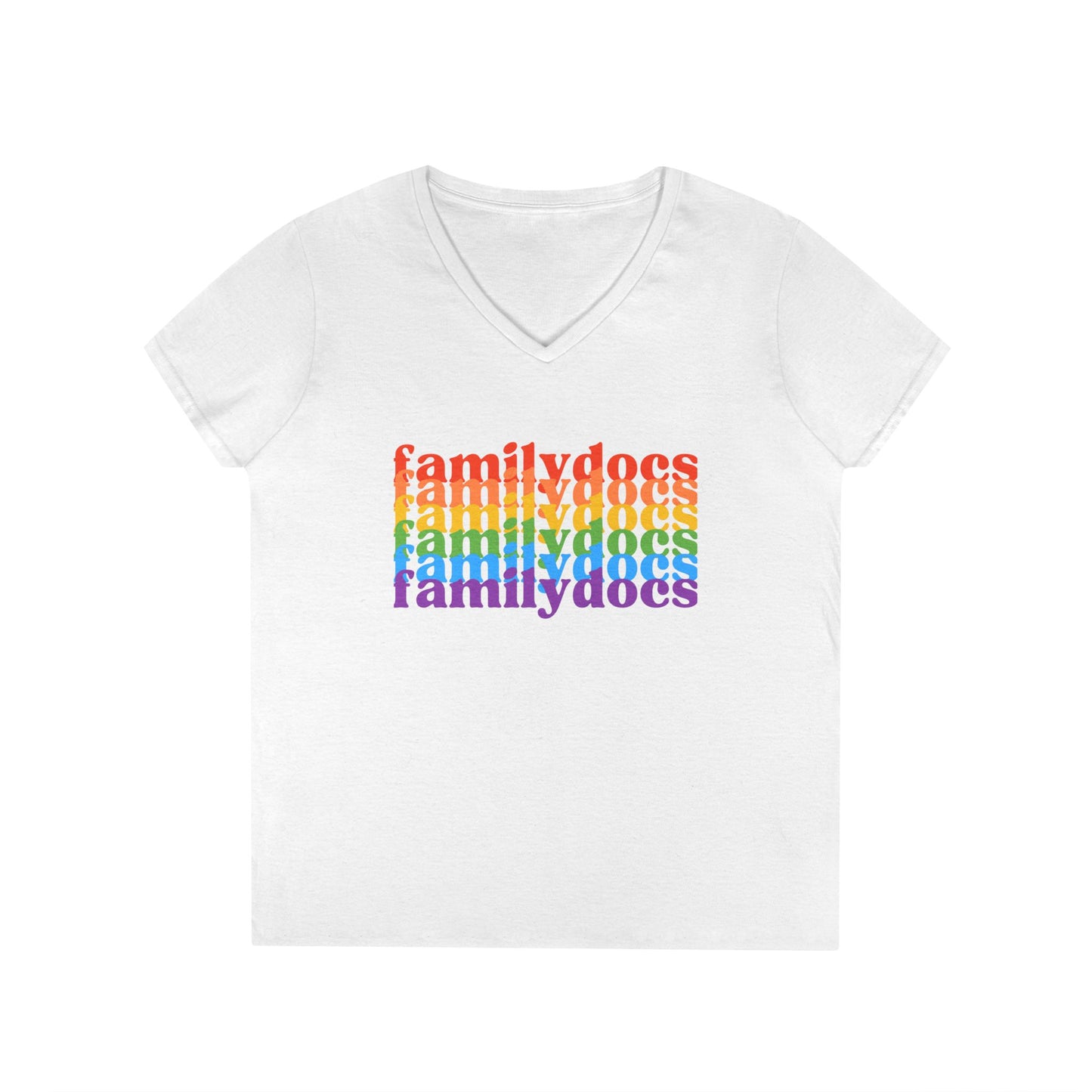 Colorful Family Docs Women's V-Neck T-Shirt