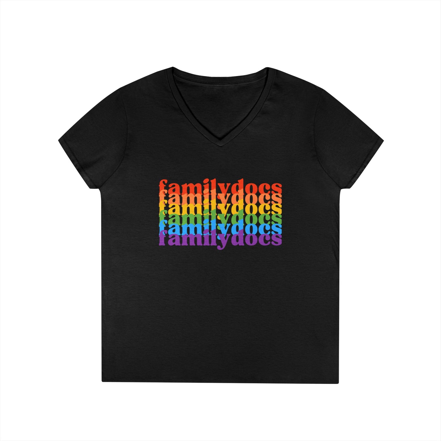 Colorful Family Docs Women's V-Neck T-Shirt