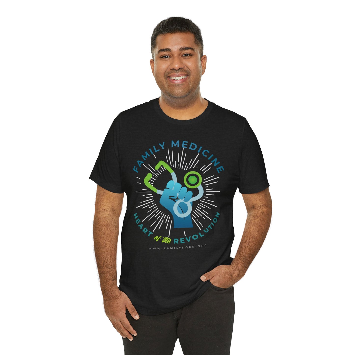 Family Medicine Heart of the Revolution Burst - Unisex Jersey Short Sleeve Tee