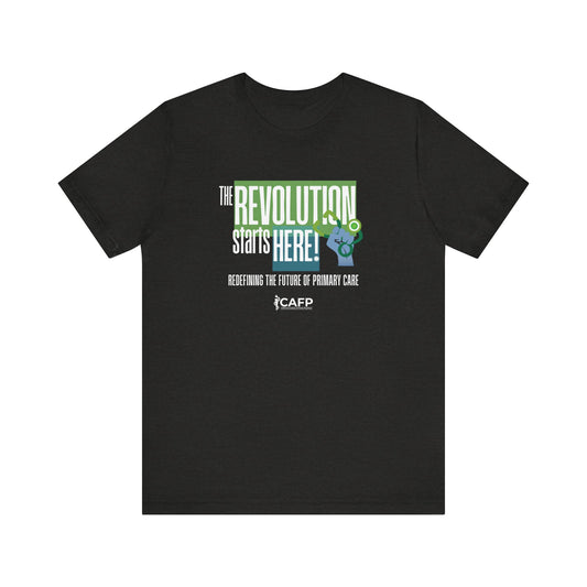 "Revolution Starts Here" Unisex Jersey Short Sleeve Tee - Minimalist Graphic Tee for Activists and Change-Makers