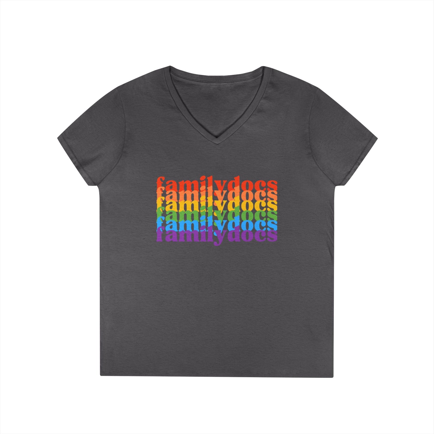 Colorful Family Docs Women's V-Neck T-Shirt