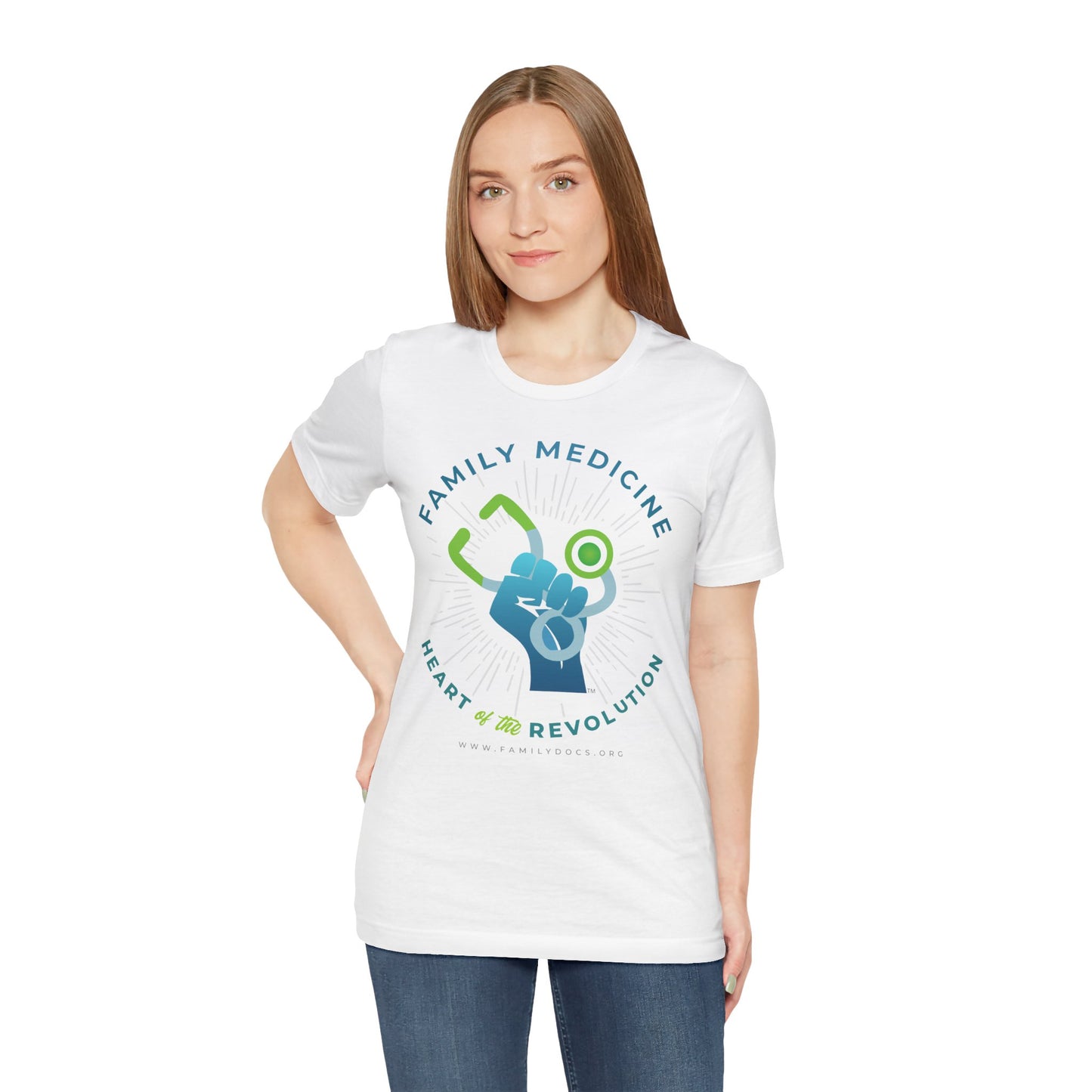 Family Medicine Heart of the Revolution Burst - Unisex Jersey Short Sleeve Tee