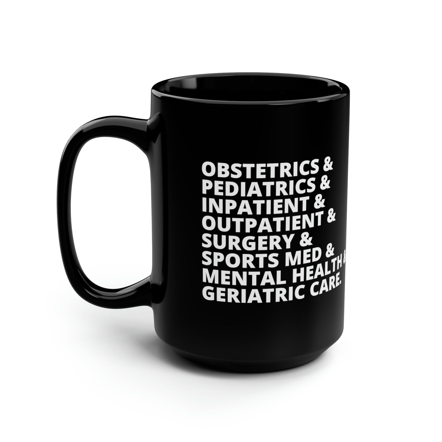 Family Docs Do It All Black Mug, 15oz