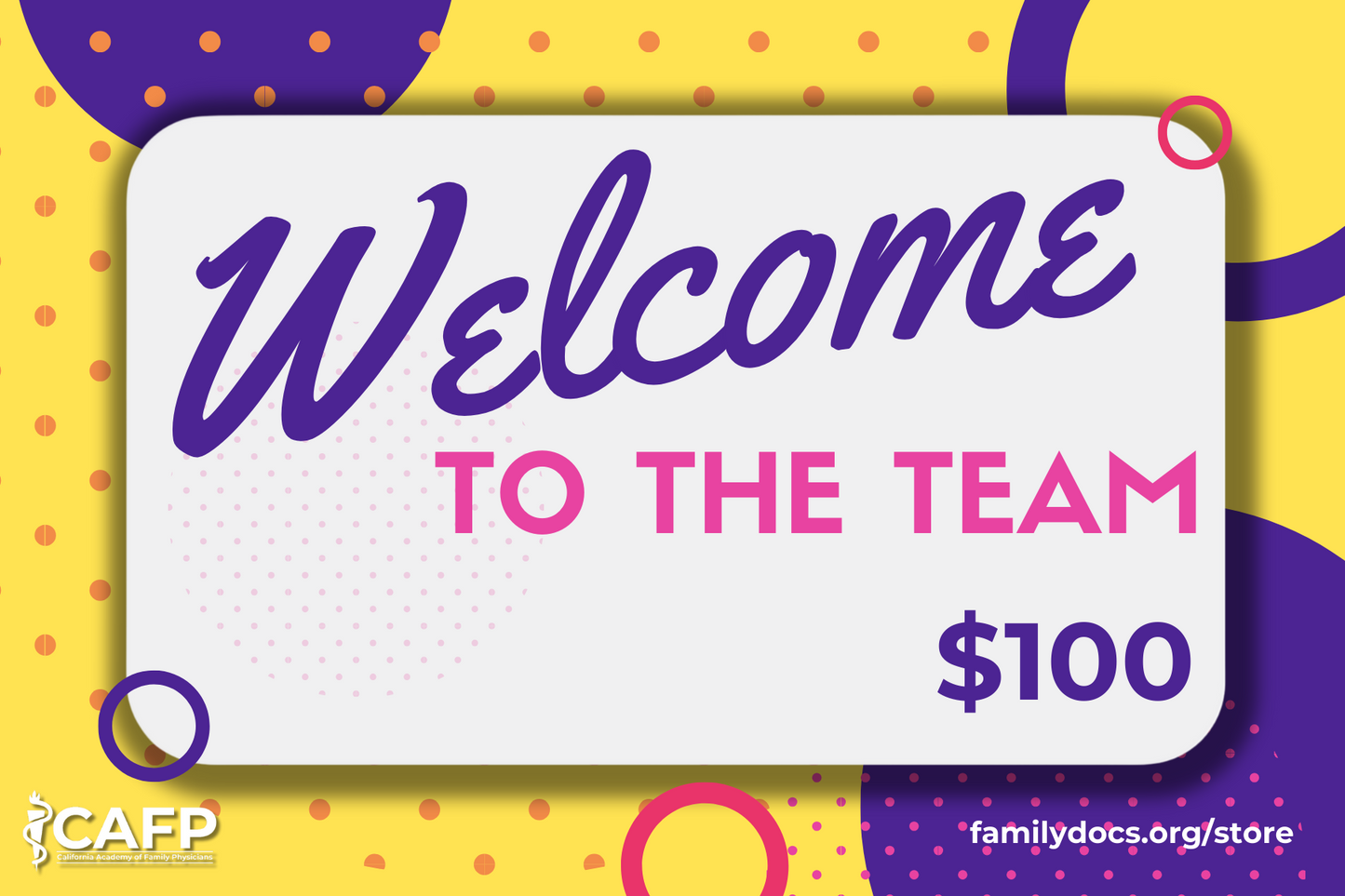Welcome to the Team! gift card
