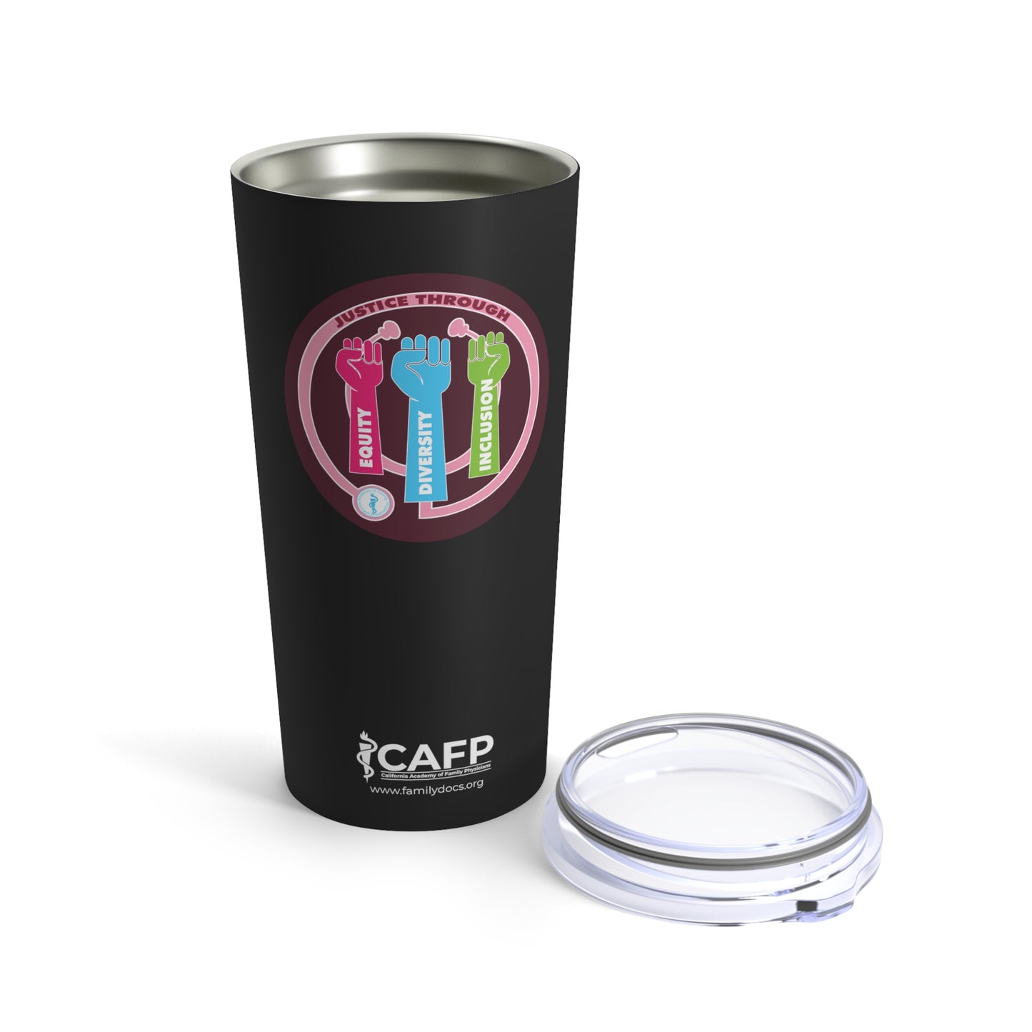 Justice through Equity, Diversity, and Inclusion Tumbler 20oz
