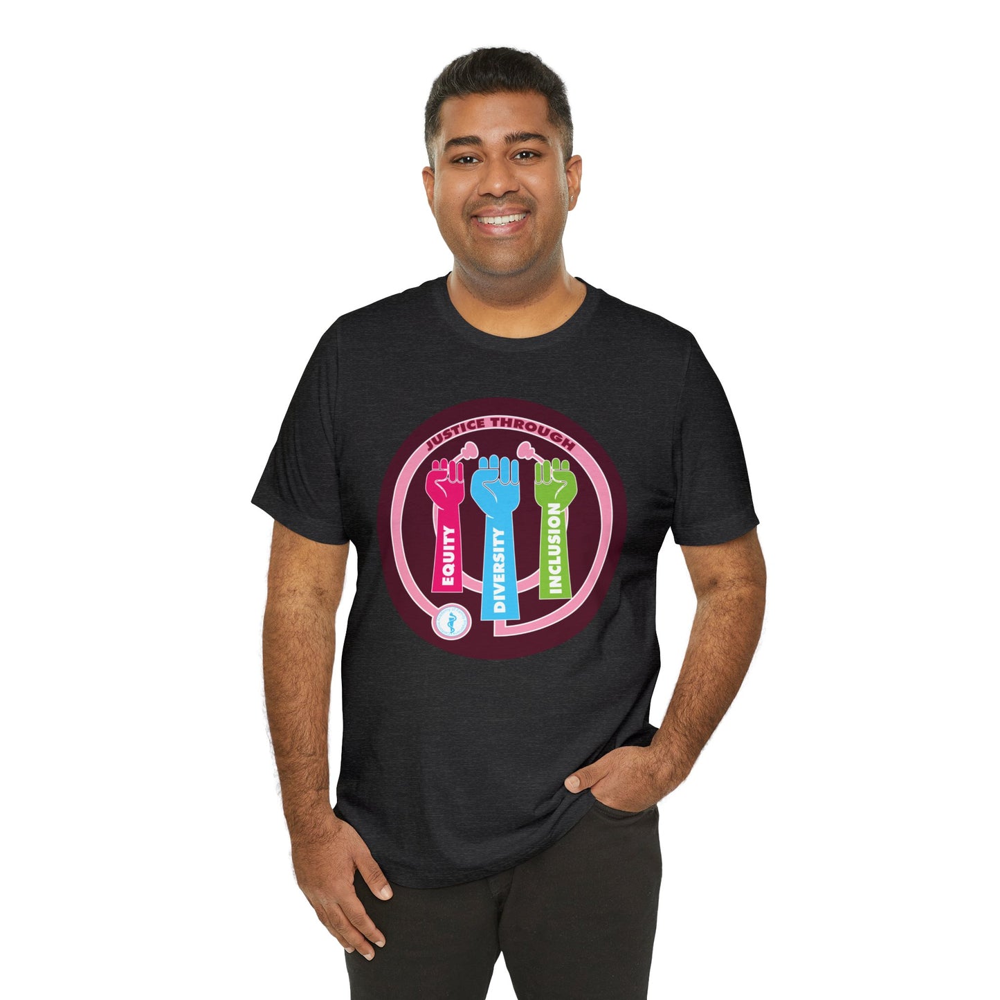 Justice Through Equity, Diversity, and Inclusion Unisex Jersey Short Sleeve Tee