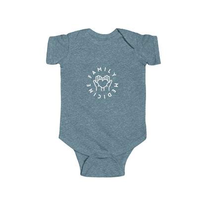 Family Medicine White Lettering Baby Onesie