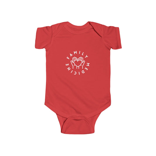 Family Medicine White Lettering Baby Onesie