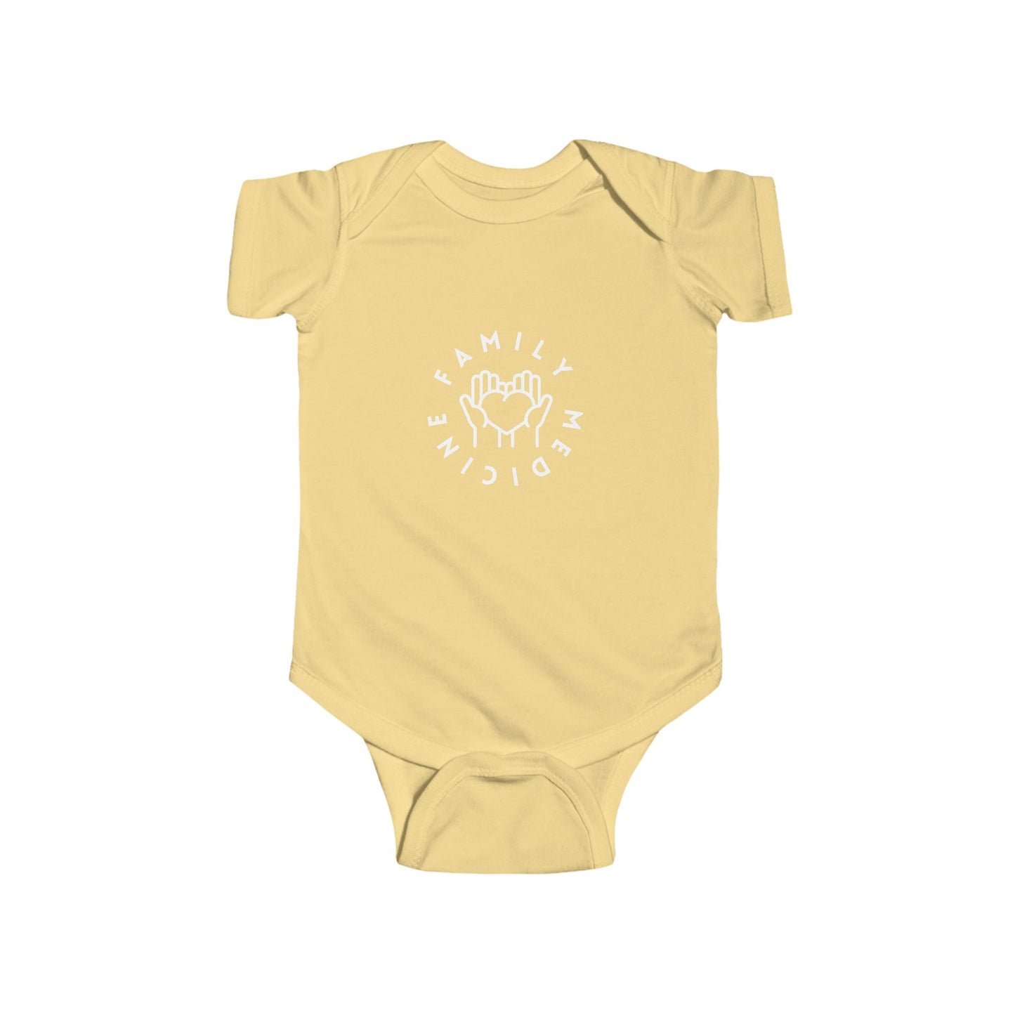 Family Medicine White Lettering Baby Onesie