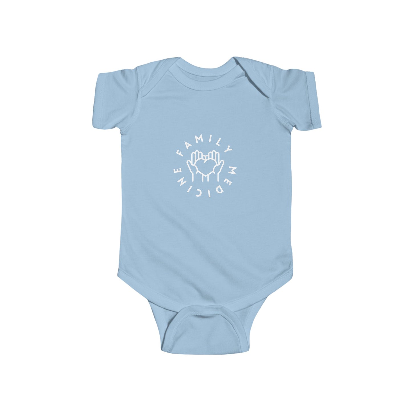 Family Medicine White Lettering Baby Onesie