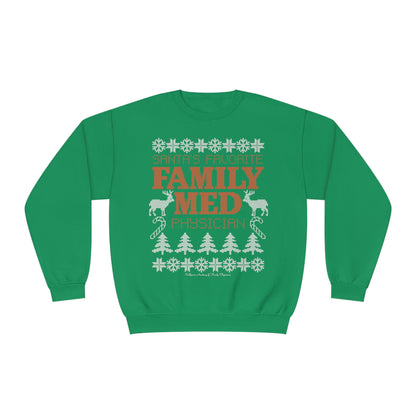 Santa's Favorite Family Med Physician Crewneck Sweatshirt