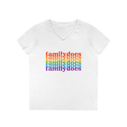 Colorful Family Docs  Women's V-Neck T-Shirt