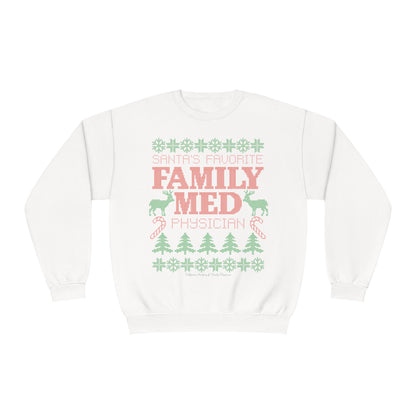 Santa's Favorite Family Med Physician Crewneck Sweatshirt