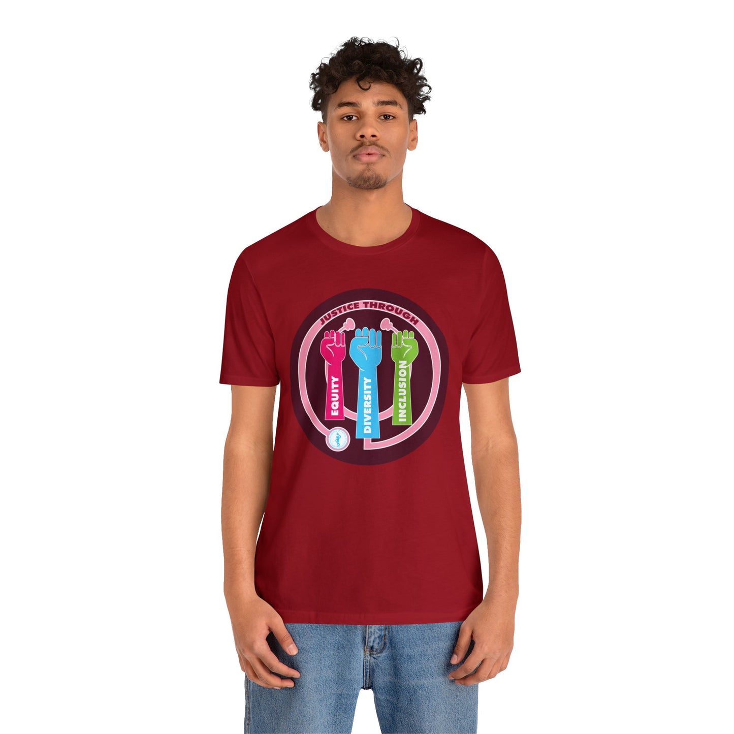 Justice Through Equity, Diversity, and Inclusion Unisex Jersey Short Sleeve Tee