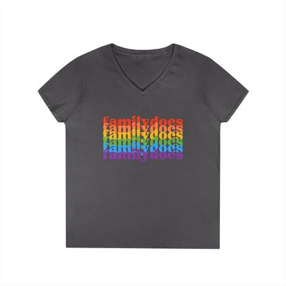 Colorful Family Docs  Women's V-Neck T-Shirt