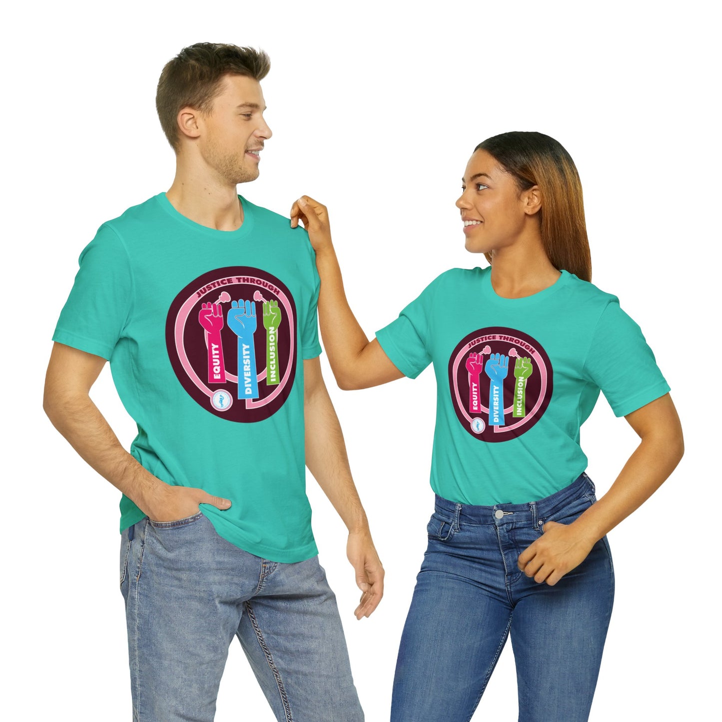 Justice Through Equity, Diversity, and Inclusion Unisex Jersey Short Sleeve Tee