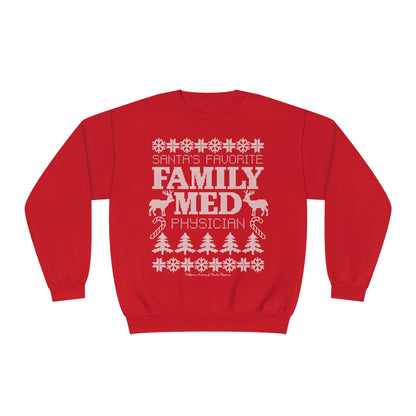 Santa's Favorite Family Med Physician Crewneck Sweatshirt