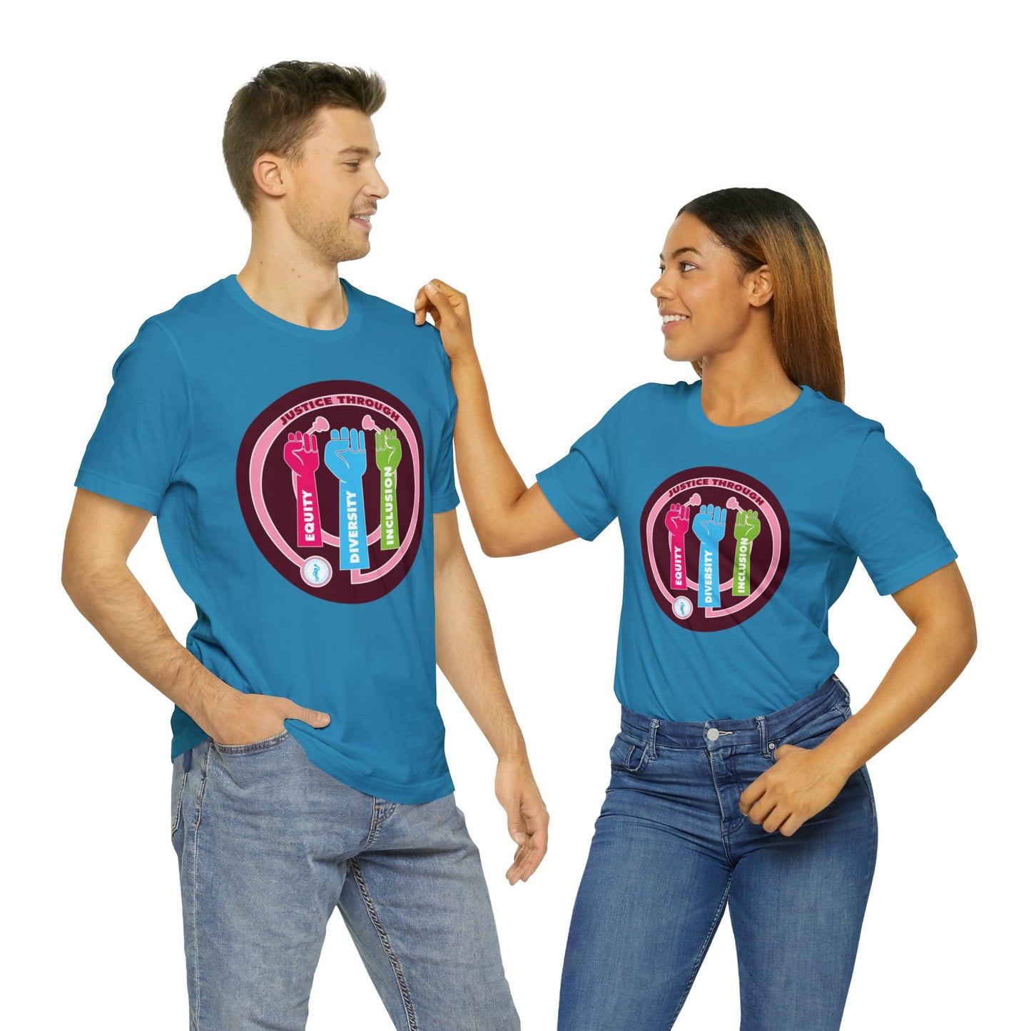 Justice Through Equity, Diversity, and Inclusion Unisex Jersey Short Sleeve Tee