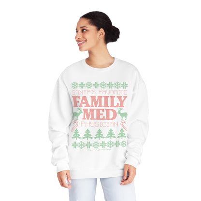 Santa's Favorite Family Med Physician Crewneck Sweatshirt