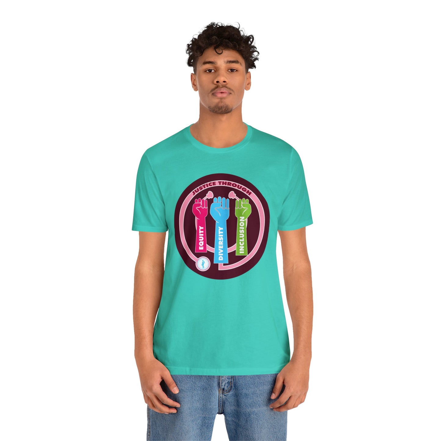 Justice Through Equity, Diversity, and Inclusion Unisex Jersey Short Sleeve Tee